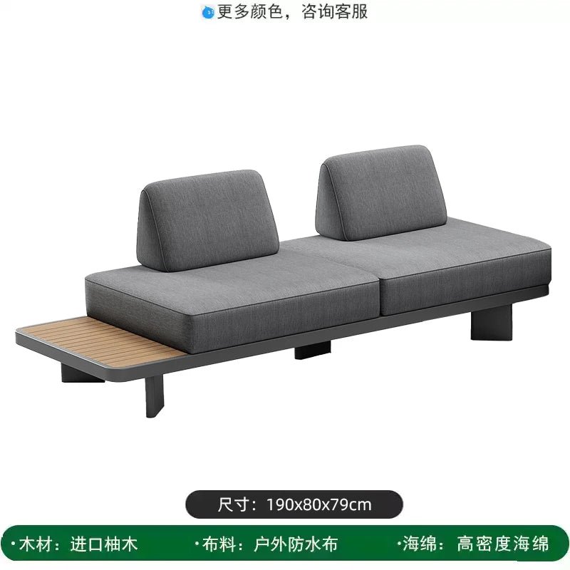 Modern Outdoor Garden Sofa Set with Wood Frame - Velvet Haven