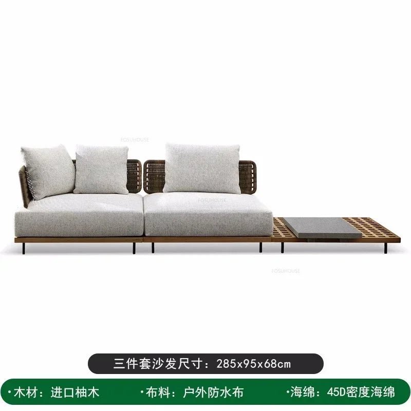 Modern Rattan Outdoor Sofa Set for Patio & Garden - Velvet Haven