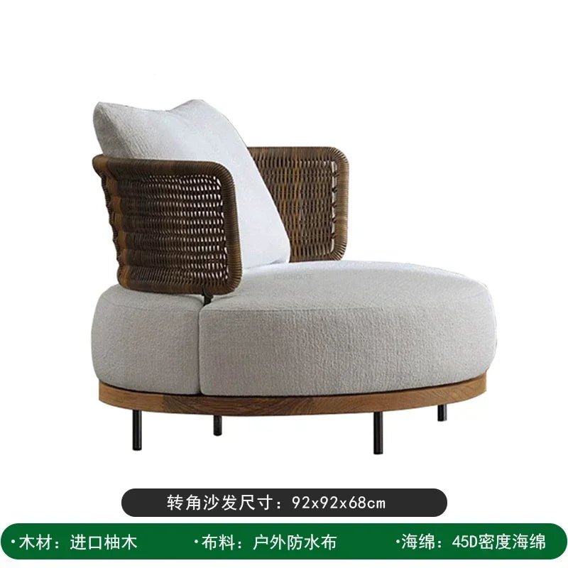Modern Rattan Outdoor Sofa Set for Patio & Garden - Velvet Haven
