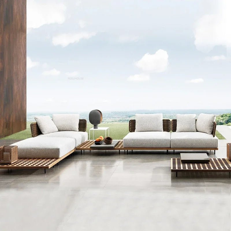 Modern Rattan Outdoor Sofa Set for Patio & Garden - Velvet Haven
