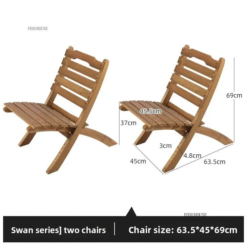 Modern Wooden Patio Table and Chairs Garden Furniture Set - Velvet Haven