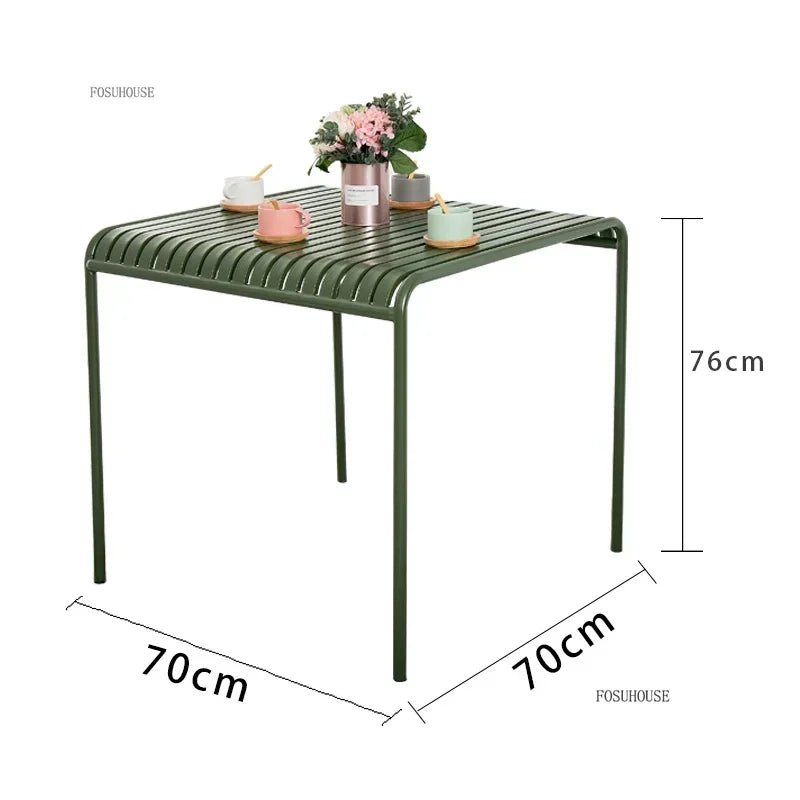 Modern Wrought Iron Patio Dining Table and Chair Set - Velvet Haven