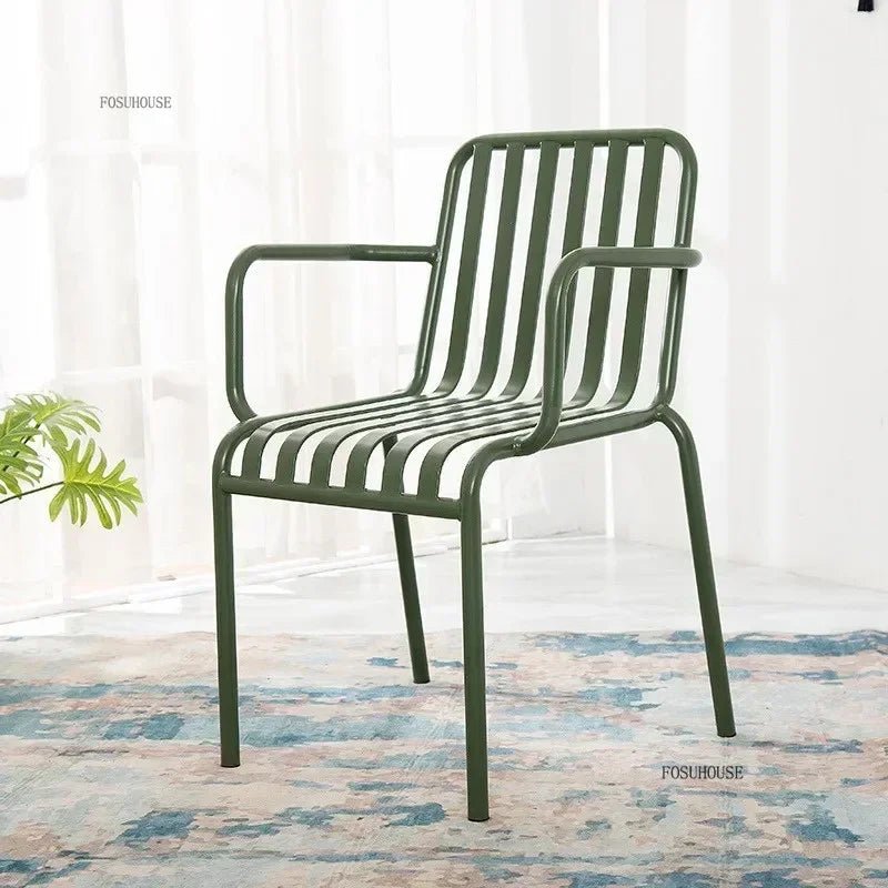 Modern Wrought Iron Patio Dining Table and Chair Set - Velvet Haven