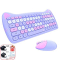 MOFII Kawaii Cat 2.4G Wireless Keyboard and Mouse Set Cute Lipstick Punk Keyboards and Mice Combos for Laptop PC Home Office - Velvet Haven