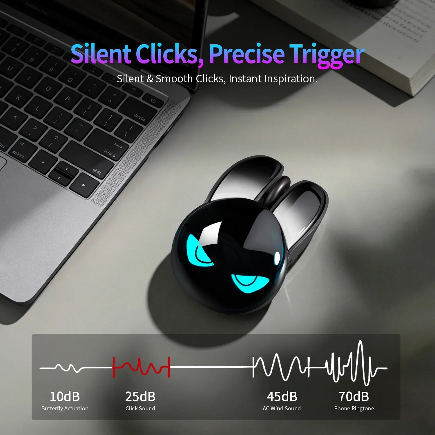 MOFII M6C Evil Rabbit Dual-Mode Rechargeable Wireless Mouse with RGB - Velvet Haven