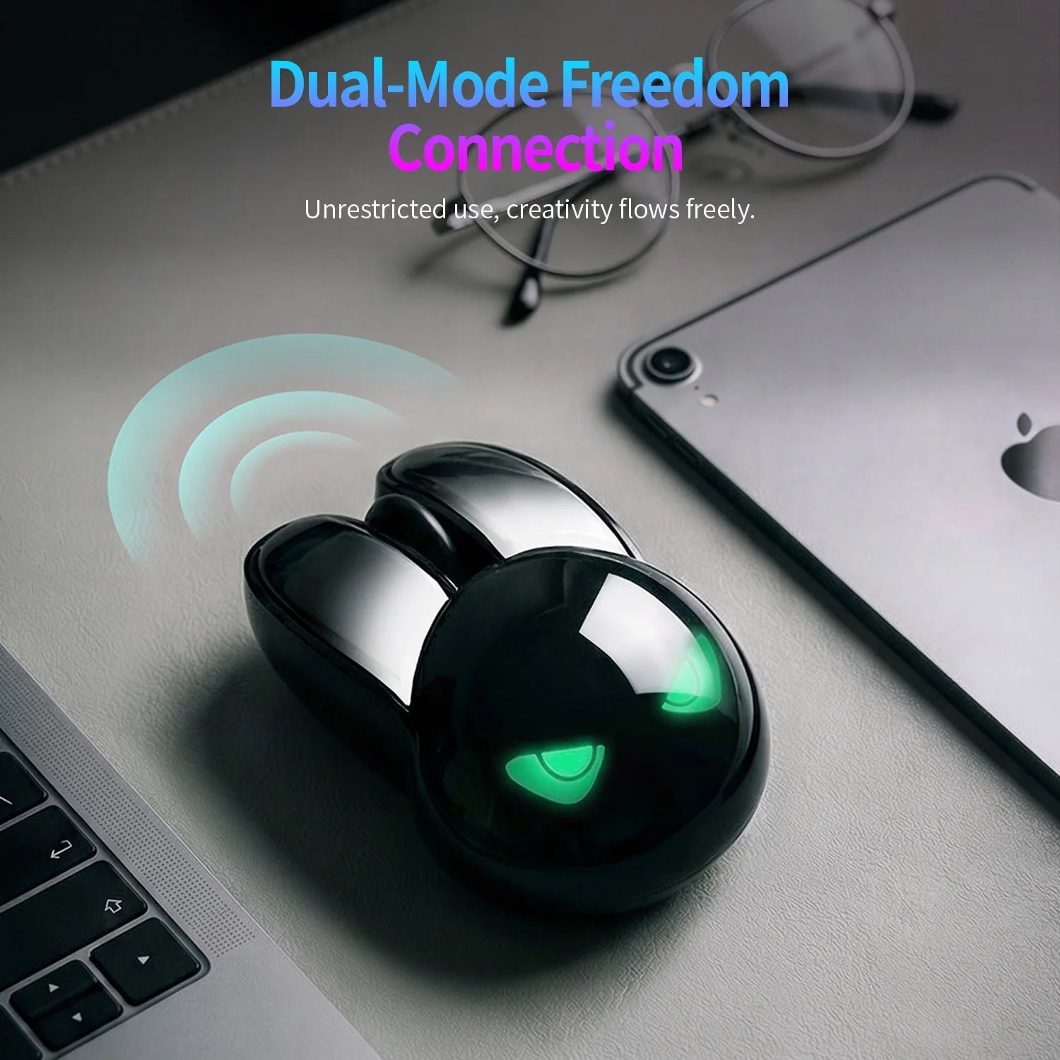 MOFII M6C Evil Rabbit Dual-Mode Rechargeable Wireless Mouse with RGB - Velvet Haven