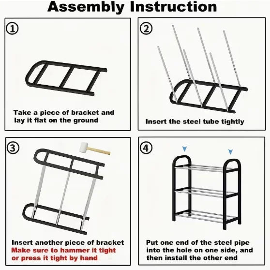 Multi-Layer Stackable Metal Shoe Rack Organizer - Velvet Haven