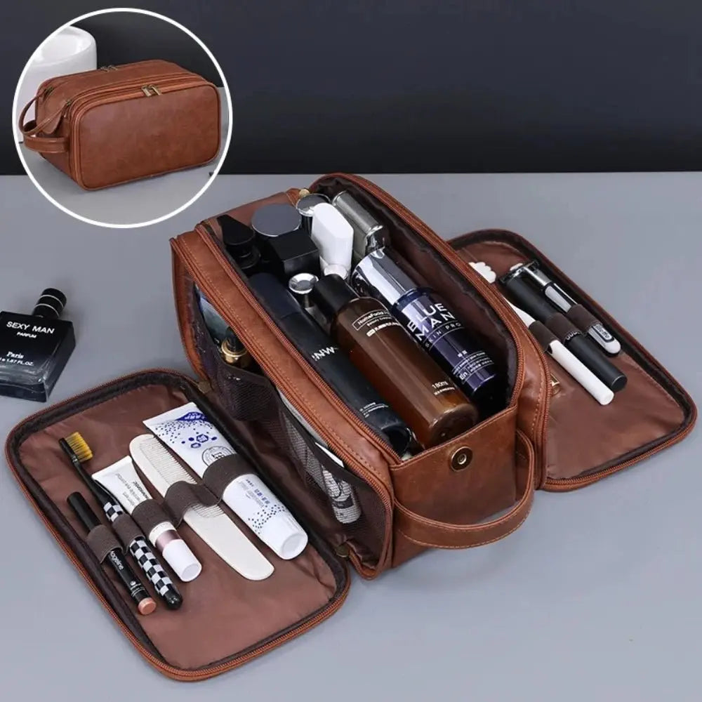 Multi Pockets PU Toiletry Bag For Women Men Travel Essentials Makeup Bags Waterproof Hanging Bag Cosmetic Washing Organizer Bag - Velvet Haven