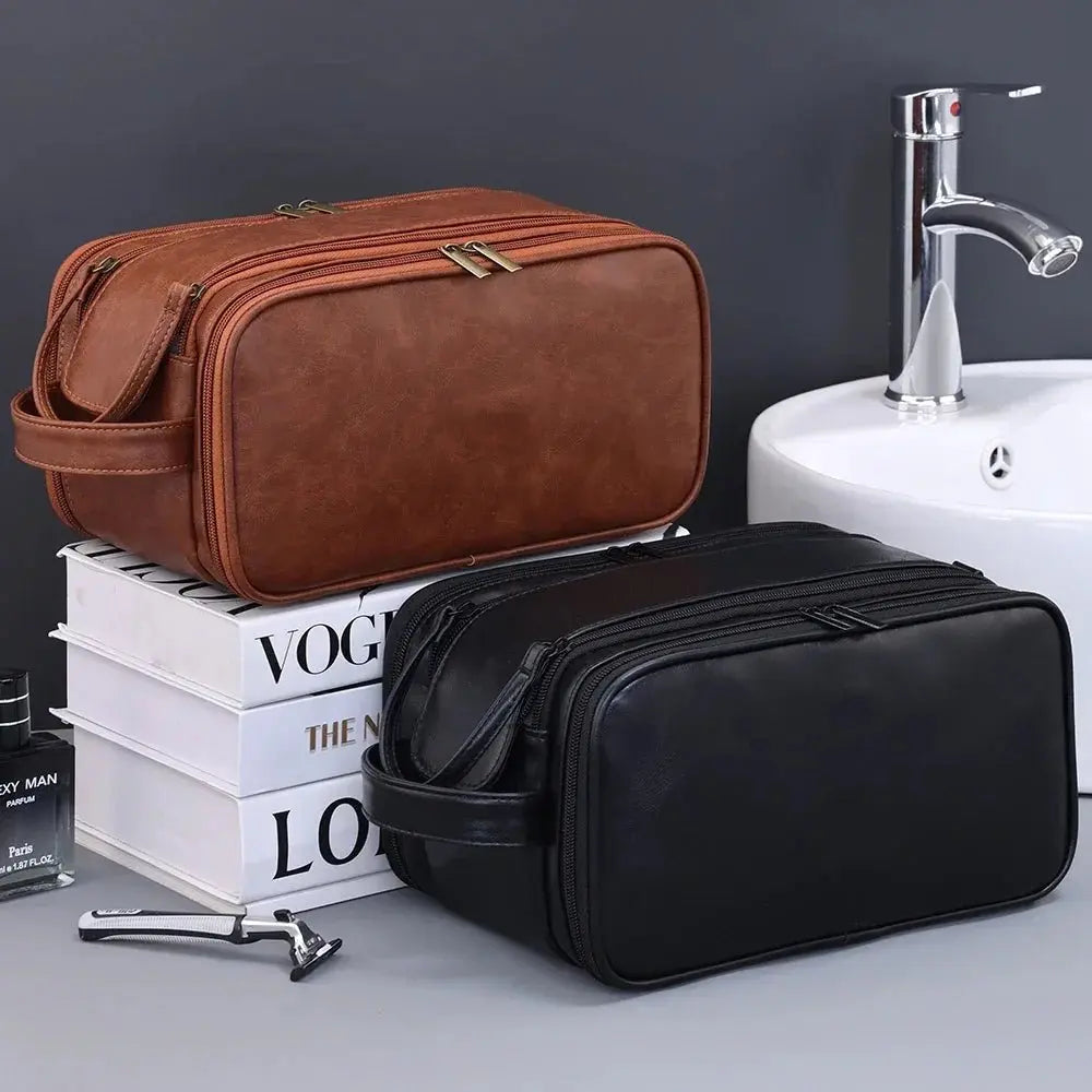 Multi Pockets PU Toiletry Bag For Women Men Travel Essentials Makeup Bags Waterproof Hanging Bag Cosmetic Washing Organizer Bag - Velvet Haven