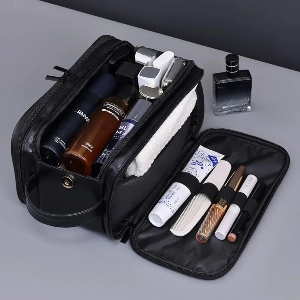 Multi Pockets PU Toiletry Bag For Women Men Travel Essentials Makeup Bags Waterproof Hanging Bag Cosmetic Washing Organizer Bag - Velvet Haven