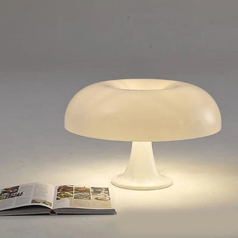 Mushroom Lamp for Room Aesthetic Modern Lighting for Bedroom | Cool Retro Living Room Decor (white) - Velvet Haven