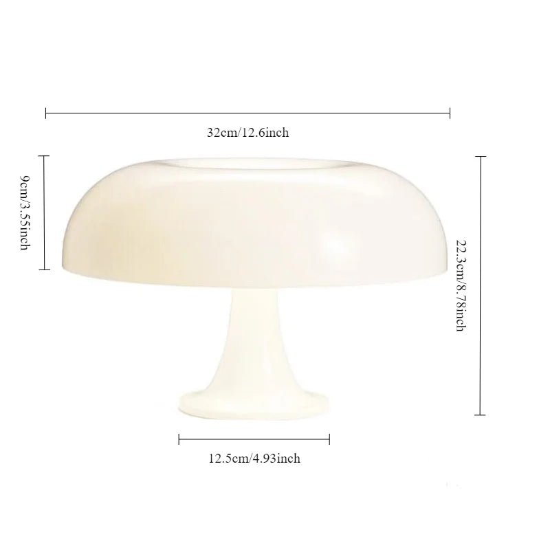 Mushroom Lamp for Room Aesthetic Modern Lighting for Bedroom | Cool Retro Living Room Decor (white) - Velvet Haven