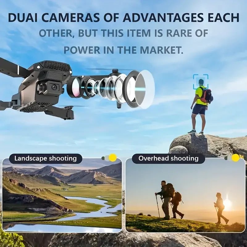 NEW Drone 4K Professinal With Wide Angle Dual HD Camera,Foldable RC Helicopter WIFI FPV Height Hold Gifts Toys - Velvet Haven