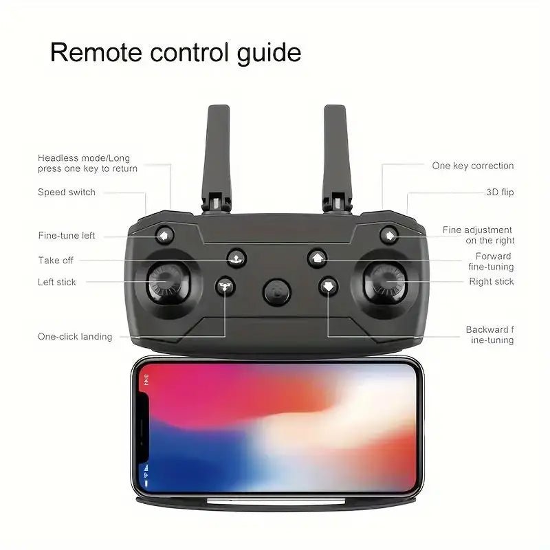 NEW Drone 4K Professinal With Wide Angle Dual HD Camera,Foldable RC Helicopter WIFI FPV Height Hold Gifts Toys - Velvet Haven