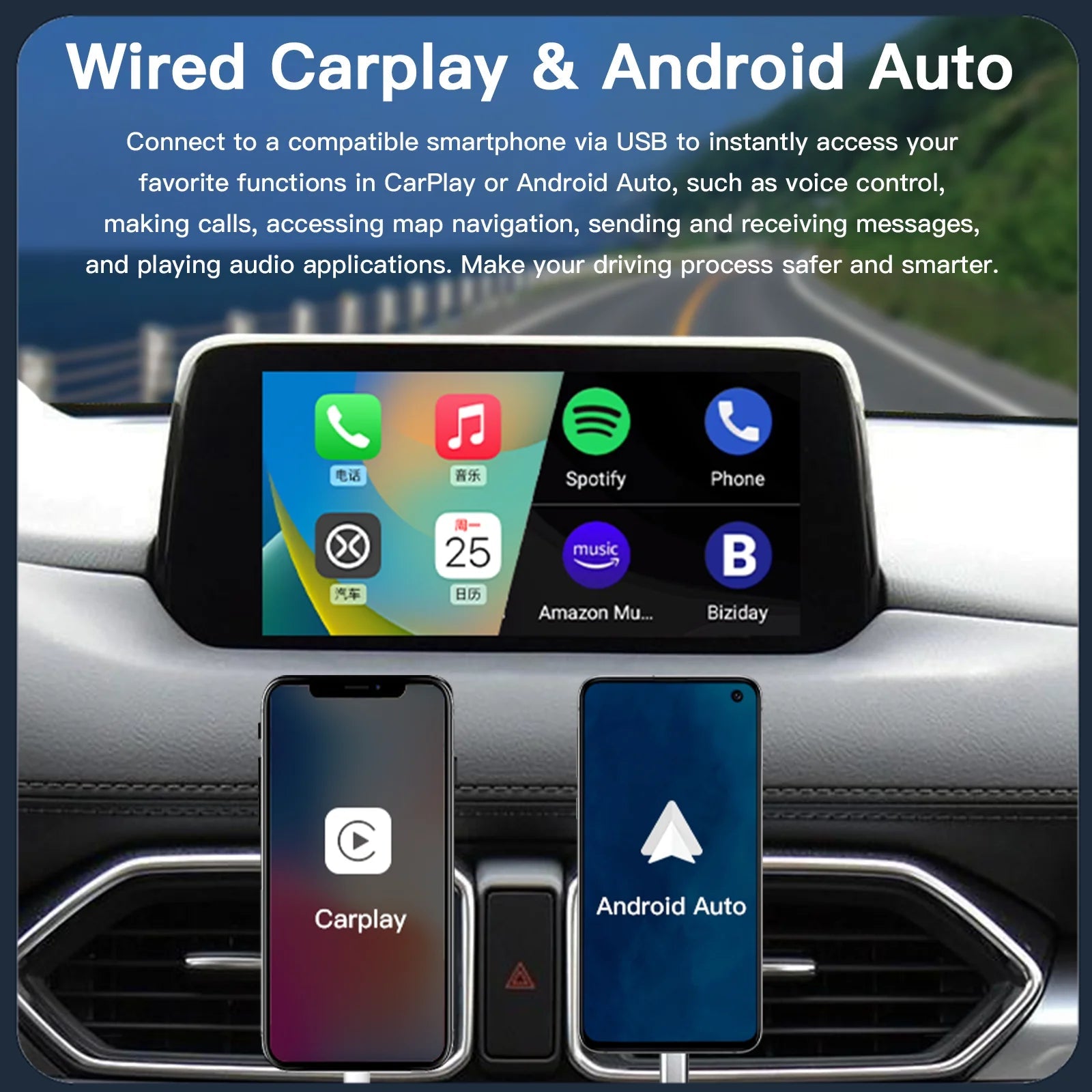 NEW P2 Wired or P3 Wireless For CarPlay Android Auto adapter USB Hub OEM Retrofit Mazda 2 3 6 CX3 CX5 CX8 CX9 MX5 TK78669U0C Kit - Velvet Haven