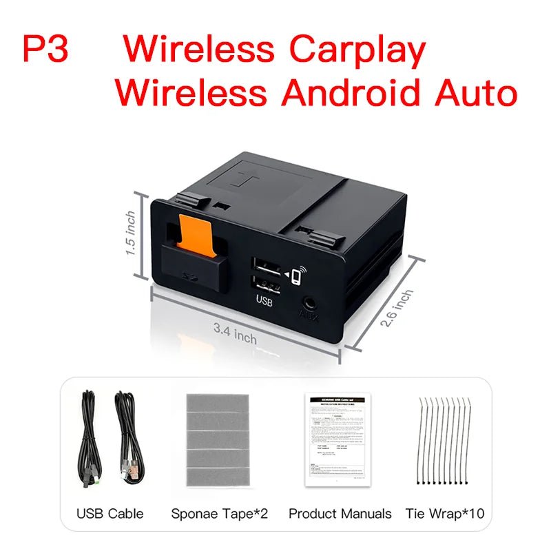 NEW P2 Wired or P3 Wireless For CarPlay Android Auto adapter USB Hub OEM Retrofit Mazda 2 3 6 CX3 CX5 CX8 CX9 MX5 TK78669U0C Kit - Velvet Haven