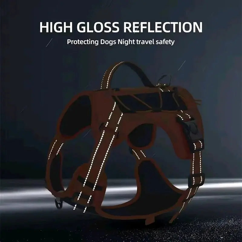 New Reflective Tactical Dog Harness No Pull Adjustable Vest Explosion Proof Durable Pet Chest Strap For Small Medium Large Dogs - Velvet Haven