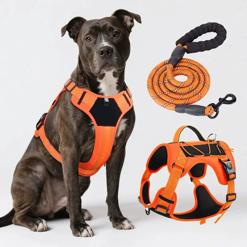 New Reflective Tactical Dog Harness No Pull Adjustable Vest Explosion Proof Durable Pet Chest Strap For Small Medium Large Dogs - Velvet Haven