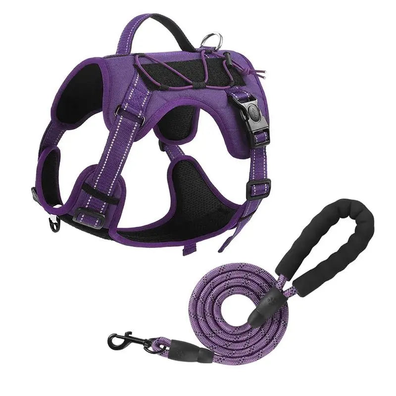 New Reflective Tactical Dog Harness No Pull Adjustable Vest Explosion Proof Durable Pet Chest Strap For Small Medium Large Dogs - Velvet Haven
