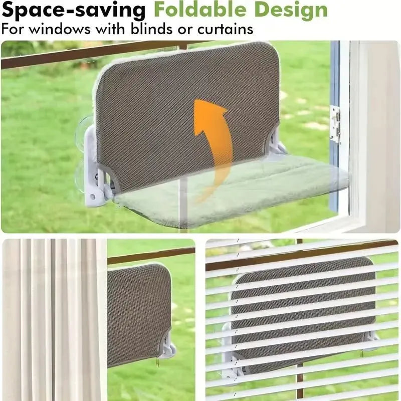 New Suction Cup Cat Hammock Foldable Hammock Suspended Nest Cat Bed Balcony Window Glass Pet Furniture And Beds Cat Supplies - Velvet Haven