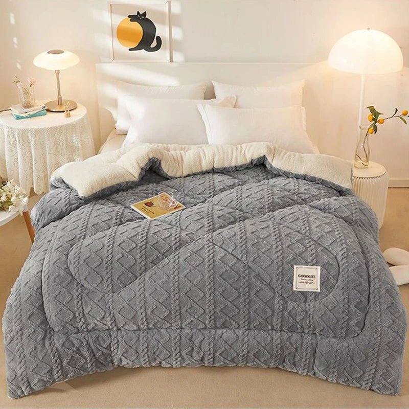 New Super Thick Spring Warm Blanket for Bed Artificial Lamb Cashmere Weighted Blankets Soft Comfortable Warmth Quilt Comforter - Velvet Haven