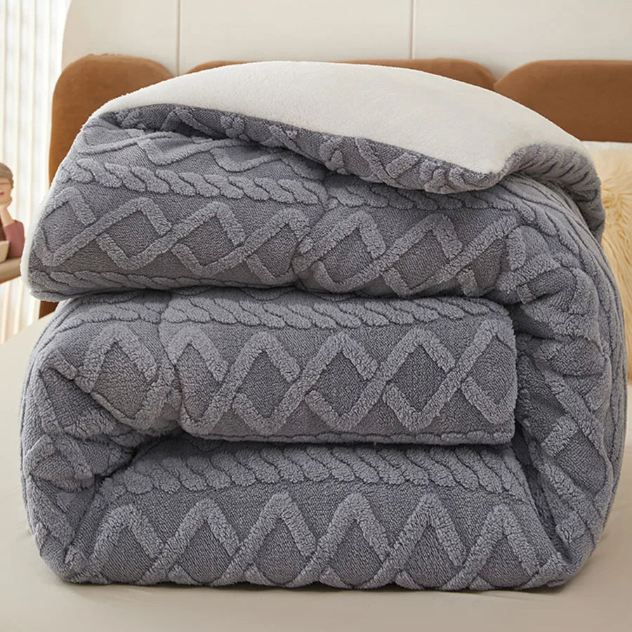 New Super Thick Winter Warm Blanket for Bed Artificial Lamb Cashmere Weighted Blankets Soft Comfortable Warmth Quilt Comforter - Velvet Haven