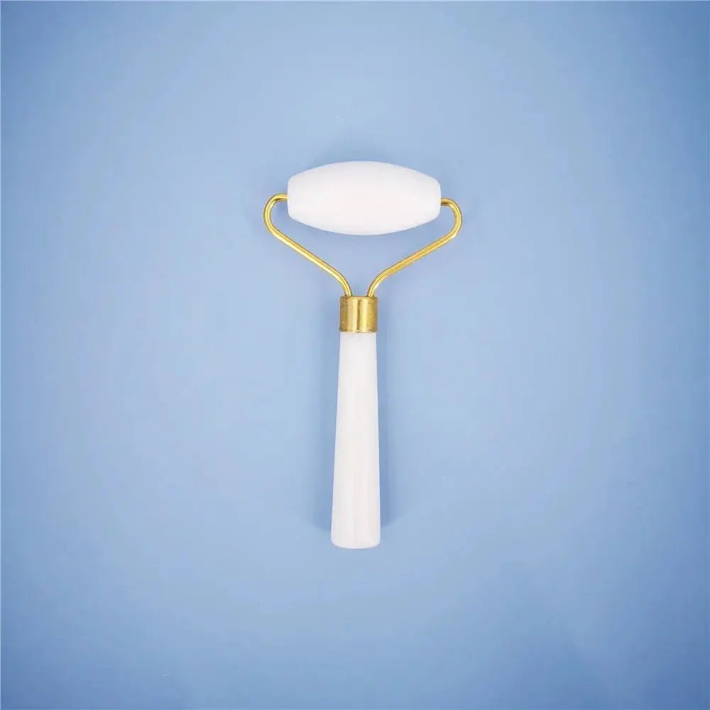 New White Jade Stone Massage Natural Quartz Scraper Jade Roller Gua sha Set White Face Lifting Facial Massager Tool for Back - Velvet Haven