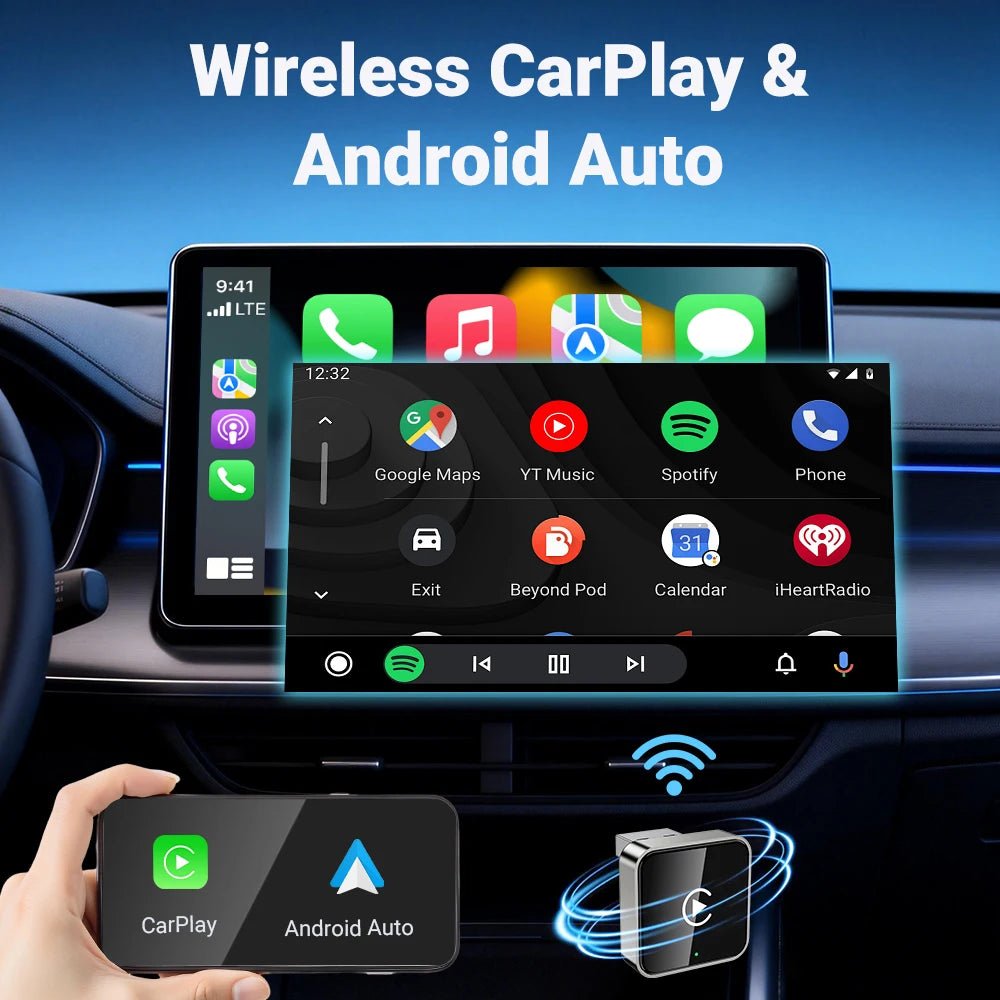 New Wireless CarPlay Android Auto Adapter USB Dongle Smart Mini Box Plug And Play Universal For VW Toyota Nissan Honda Ford Benz - Velvet Haven