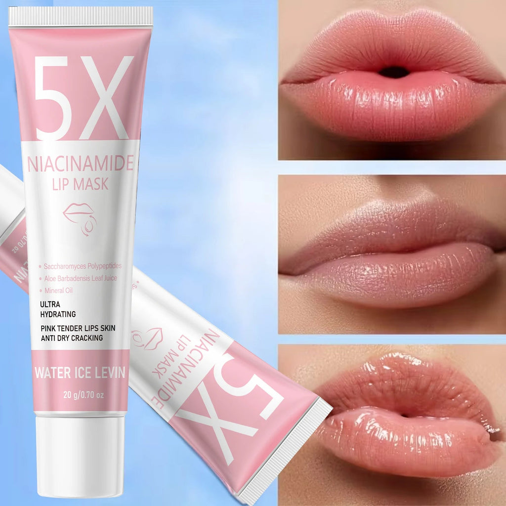 Niacinamide Lip Mask 20g with Hyaluronic Acid & Peptides - Ultra Hydrating Firming Lip Care, Anti Dry Cracking - Velvet Haven