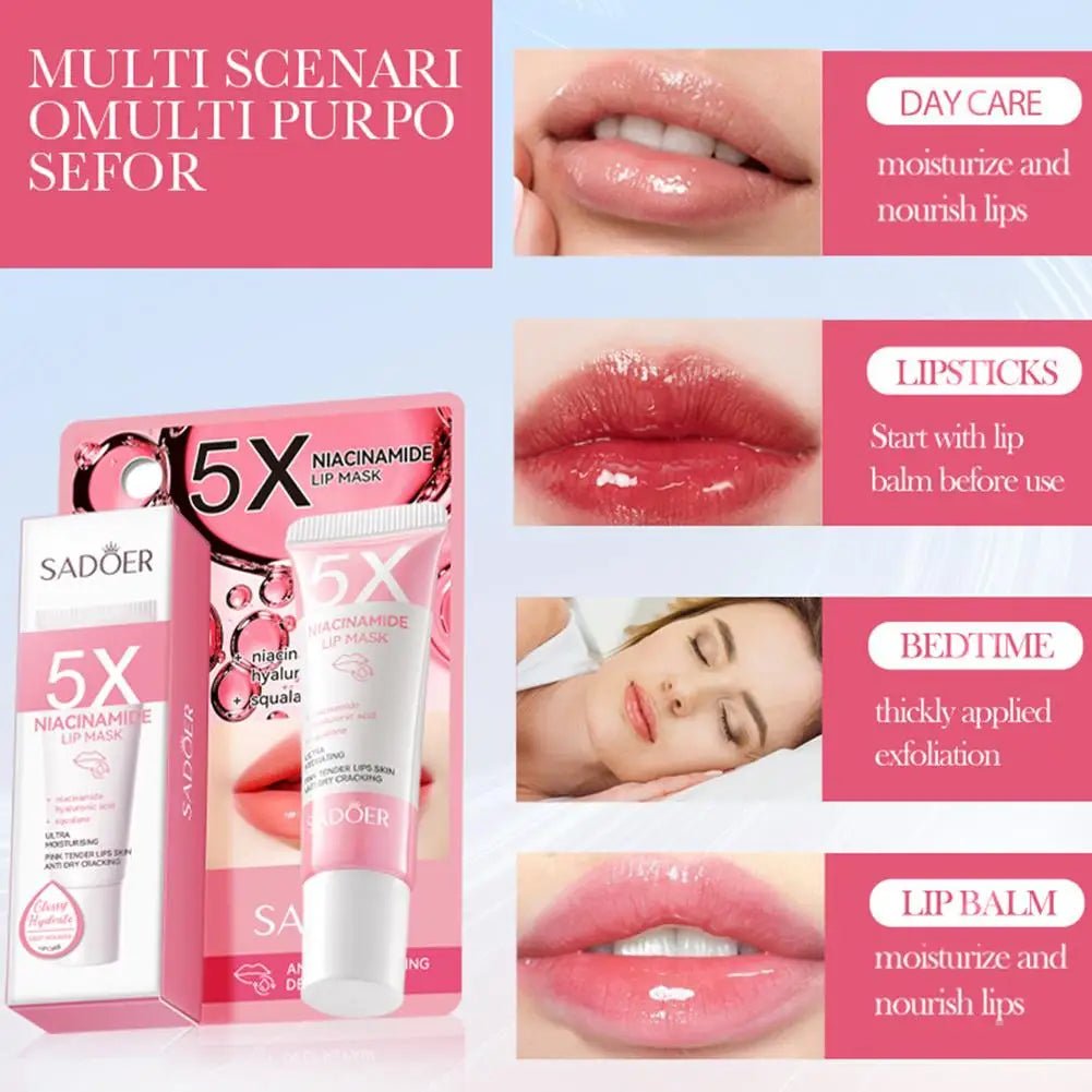 Niacinamide Moisturizing Lip Mask Gentle Non-Greasy Formula Improve Chapped Lips Fade Dark Lip Color Lasting Nourishing Lip Care - Velvet Haven