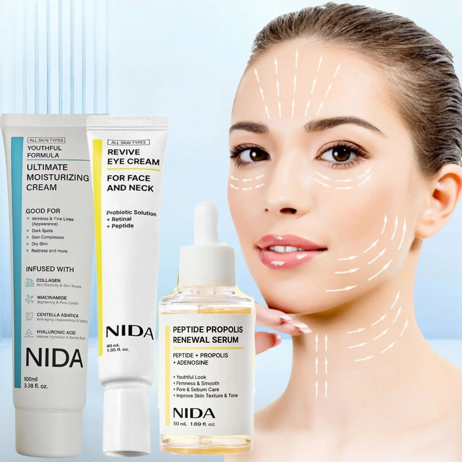 NIDA Retinol Diminishing Fine Lines Eye Cream Daily Moisturizing Nourishing Face Cream Repairs Skin Barrier Propolis Essence - Velvet Haven