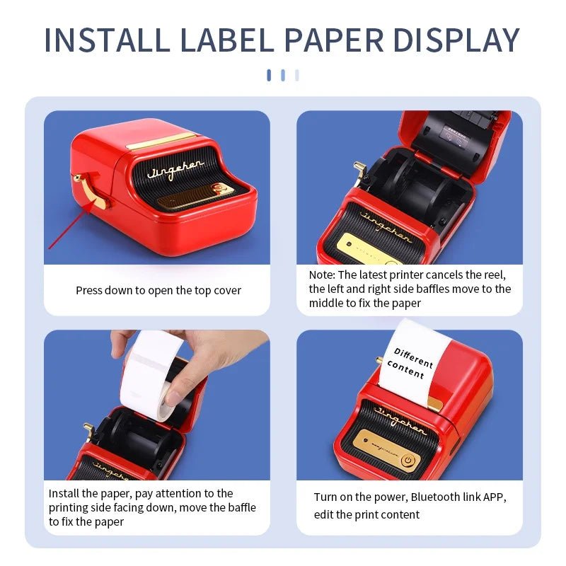 NIIMBOT B21 Label Printer Portable Wir-eless Bluetooth Thermal Label Maker Sticker Printer Color Clear label paper with printer - Velvet Haven