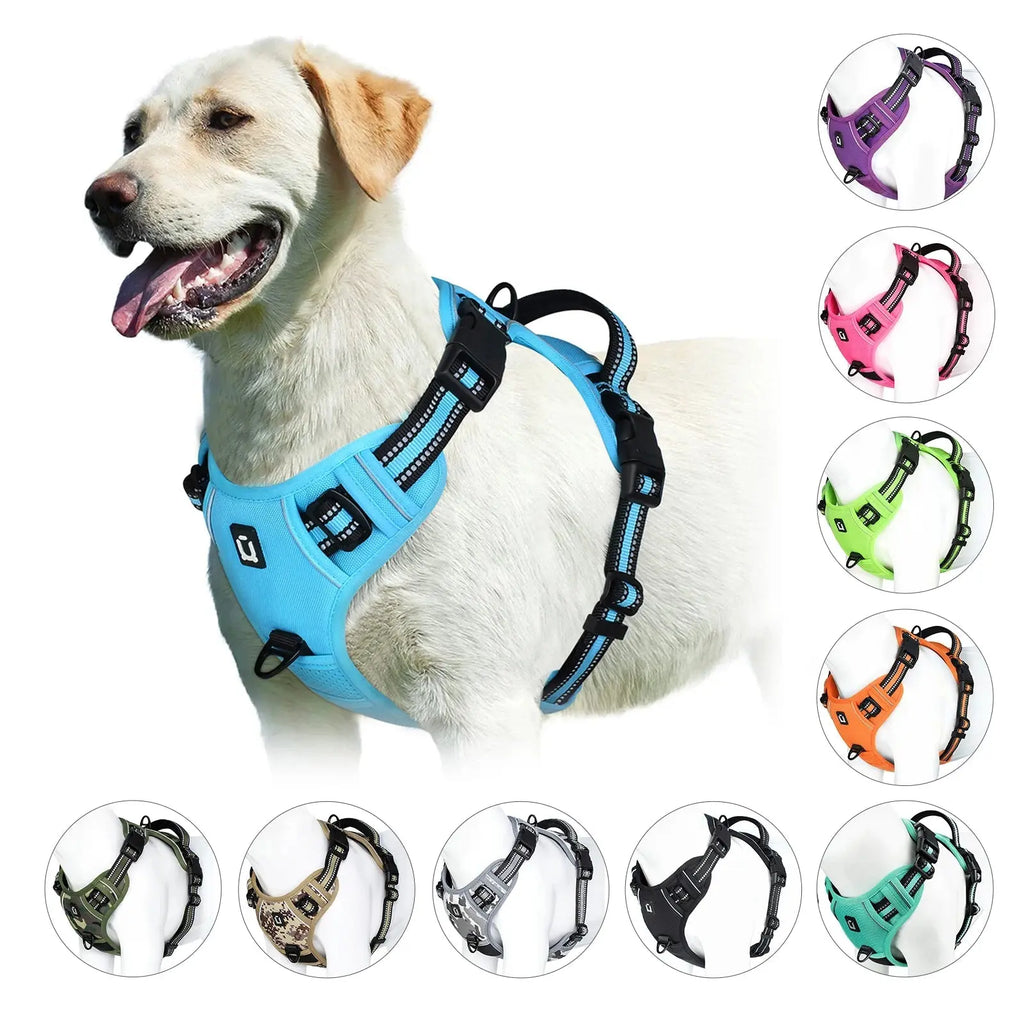No Pull Dog Harness, Adjustable Soft Padded Pet Vest with Easy Control Handle - Velvet Haven