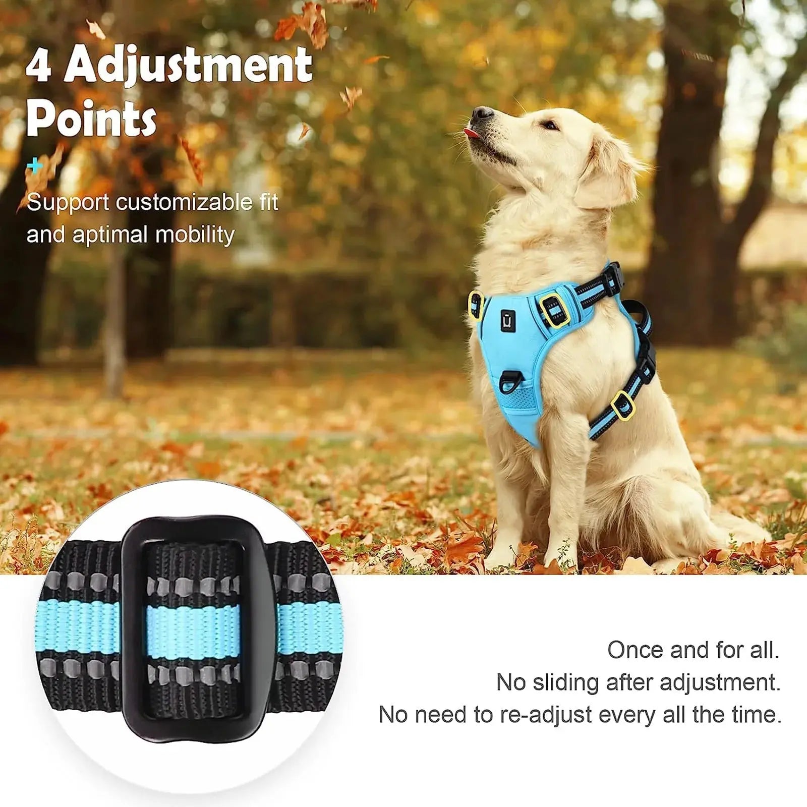 No Pull Dog Harness, Adjustable Soft Padded Pet Vest with Easy Control Handle - Velvet Haven