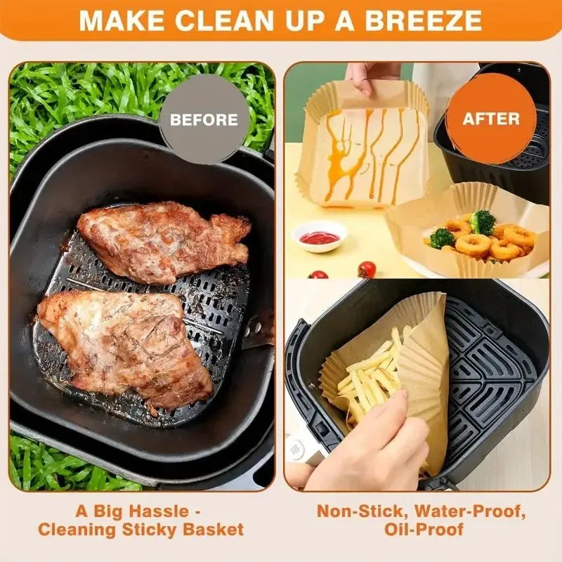Non-stick Air Fryer Paper Liner-for Baking Microwave-Air Fryer Accessories Aerogrill Parchment for Home and Kitchen Baking Tools - Velvet Haven