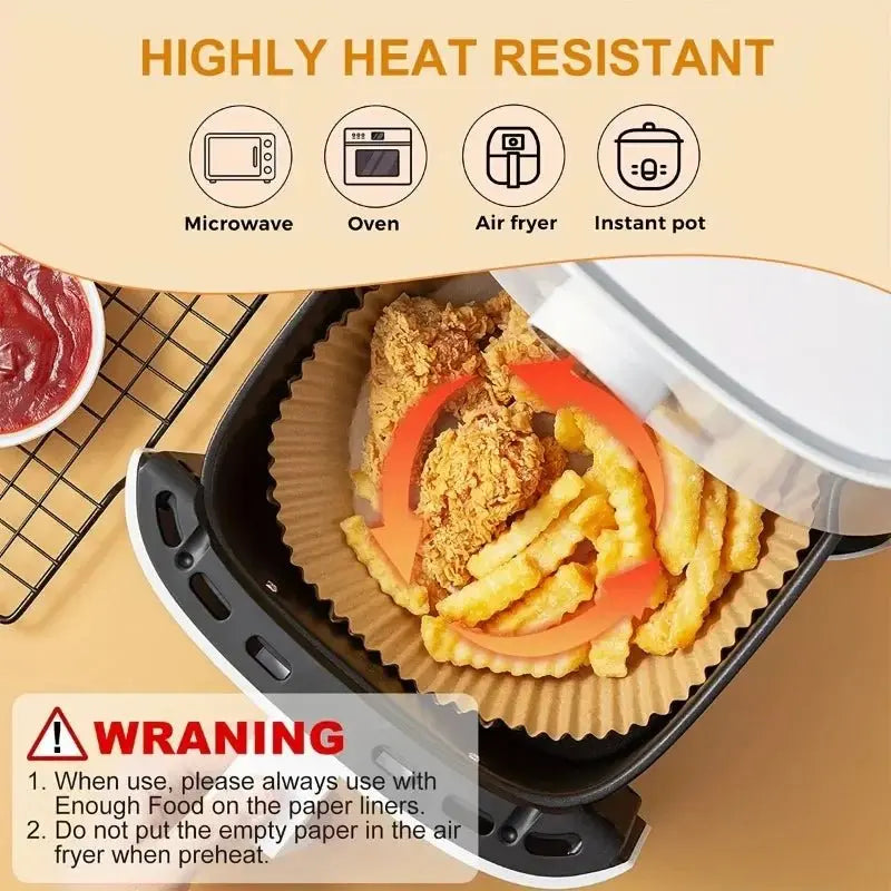 Non-stick Air Fryer Paper Liner-for Baking Microwave-Air Fryer Accessories Aerogrill Parchment for Home and Kitchen Baking Tools - Velvet Haven