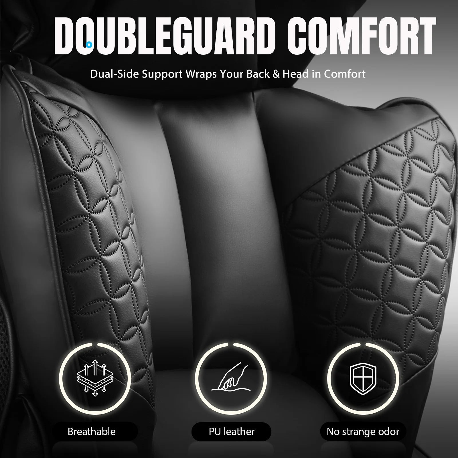 Office Chair Ergonomic Leather High Back Gaming Chair with Footrest, Adjustable Armrests - Velvet Haven