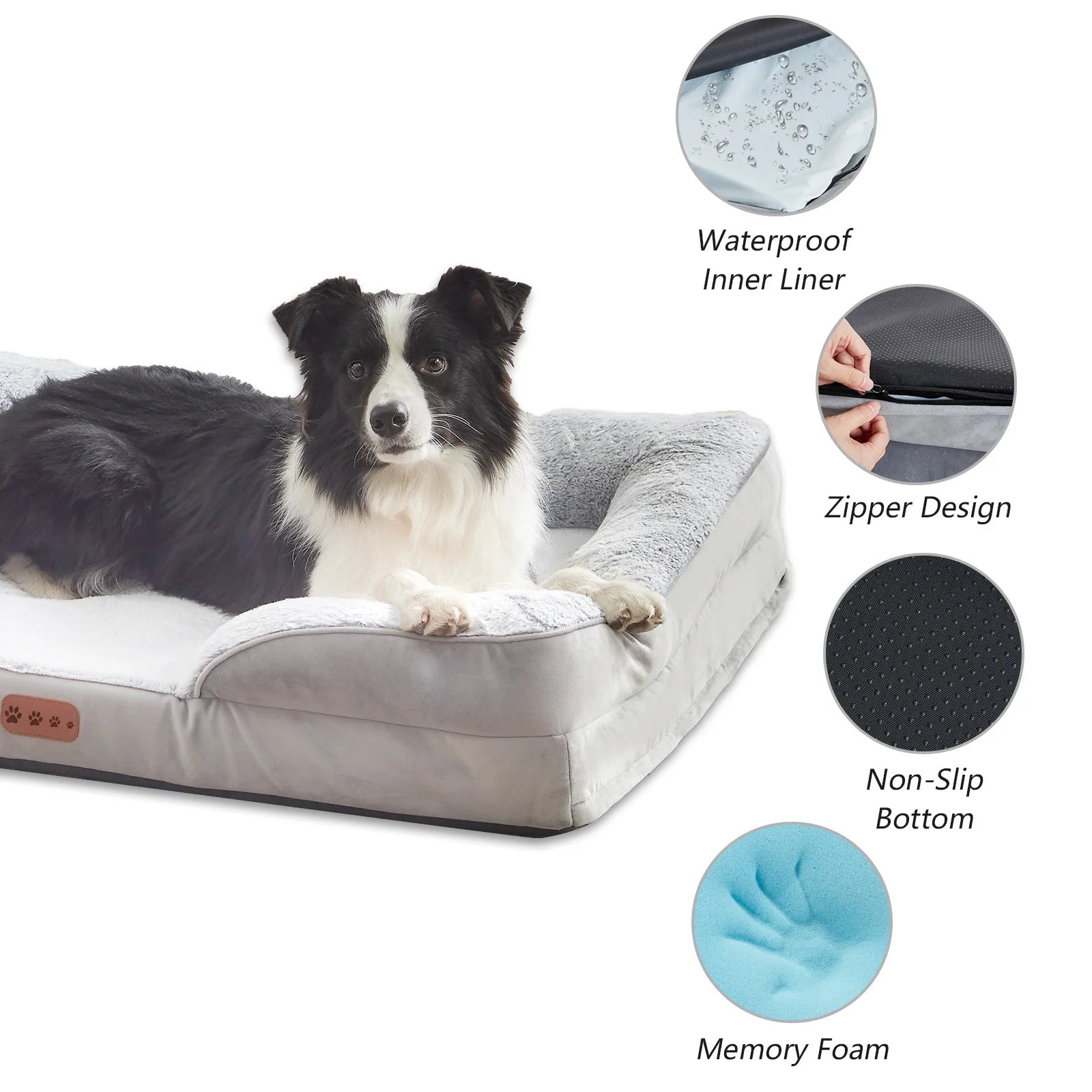 Orthopedic Memory Sponge Dog Bed with Universal C-Type Armrest Removable Pet Sofa Comfortable Cat Nest Dog Pad - Velvet Haven