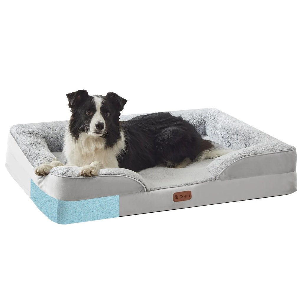 Orthopedic Memory Sponge Dog Bed with Universal C-Type Armrest Removable Pet Sofa Comfortable Cat Nest Dog Pad - Velvet Haven