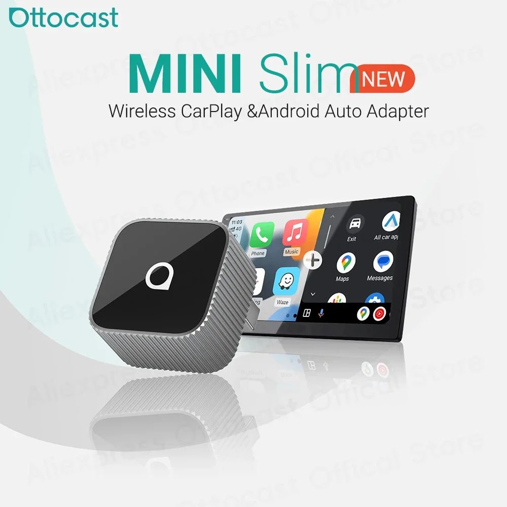 OTTOCAST Mini Slim Cube Wireless CarPlay Android Auto Adapter 2 in 1 USB AI Car Accessories for VW Haval Audi Kia Porsche Lexus - Velvet Haven