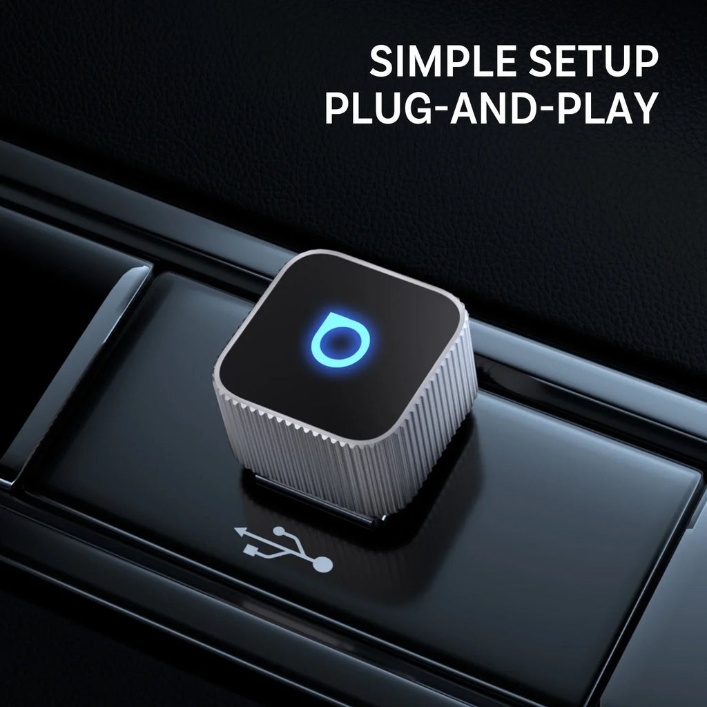 OTTOCAST Mini Slim Cube Wireless CarPlay Android Auto Adapter 2 in 1 USB AI Car Accessories for VW Haval Audi Kia Porsche Lexus - Velvet Haven