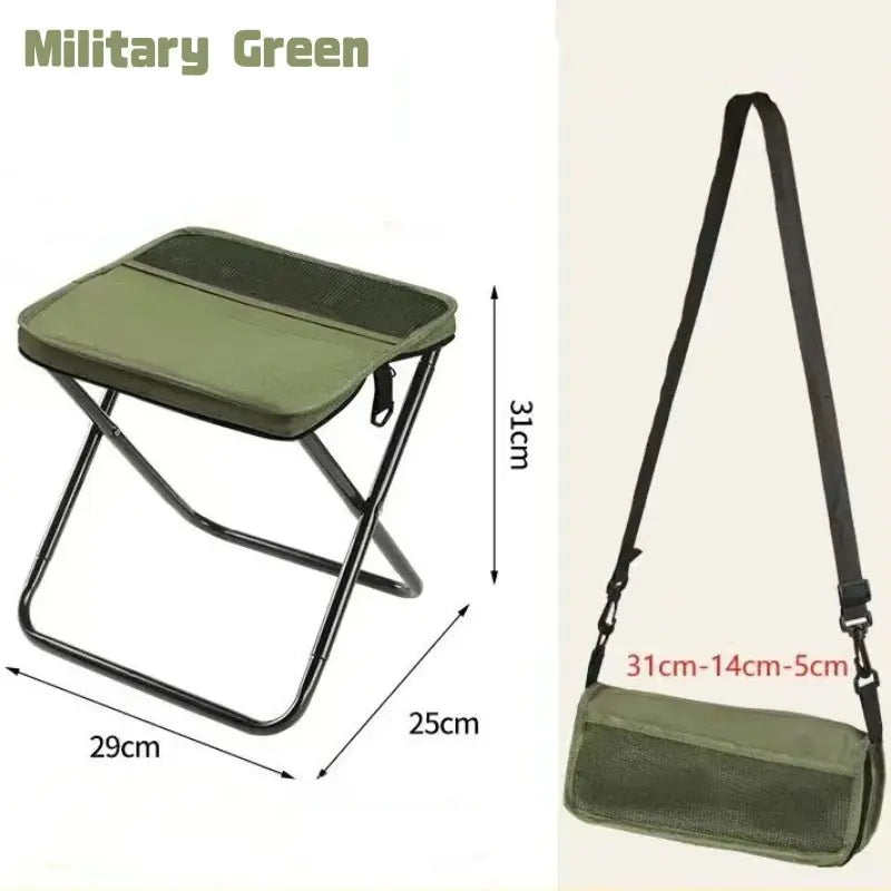 Outdoor Folding Backpack Chair, Equipped with Mesh Pockets, Suitable for Camping and Hiking, Portable Handbag-Style Chair - Velvet Haven
