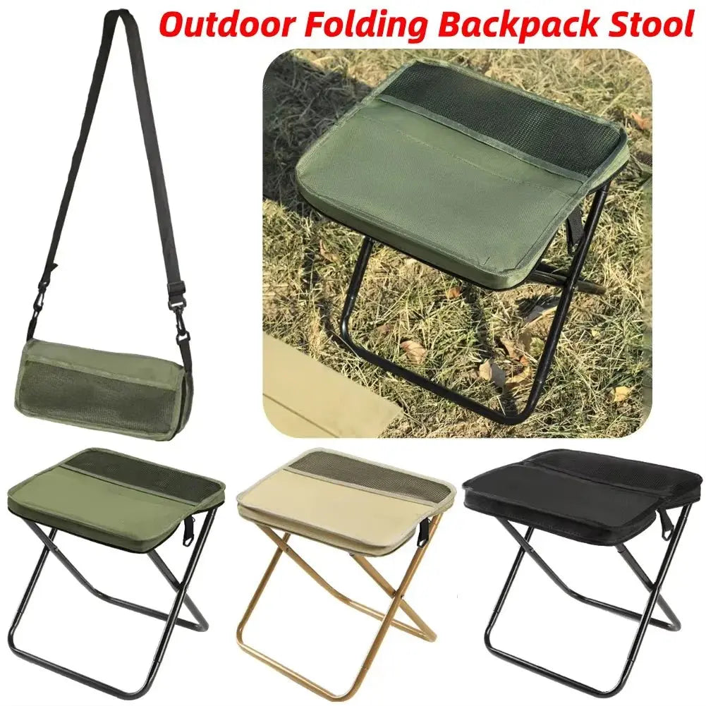 Outdoor Folding Backpack Chair, Equipped with Mesh Pockets, Suitable for Camping and Hiking, Portable Handbag-Style Chair - Velvet Haven