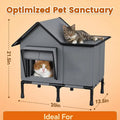 Outdoor Indoor Luxury Winter Large Heated Insulated Weatherproof Modern Cat Shelter Heating Pad Elevated Cat Pet Dog House - Velvet Haven