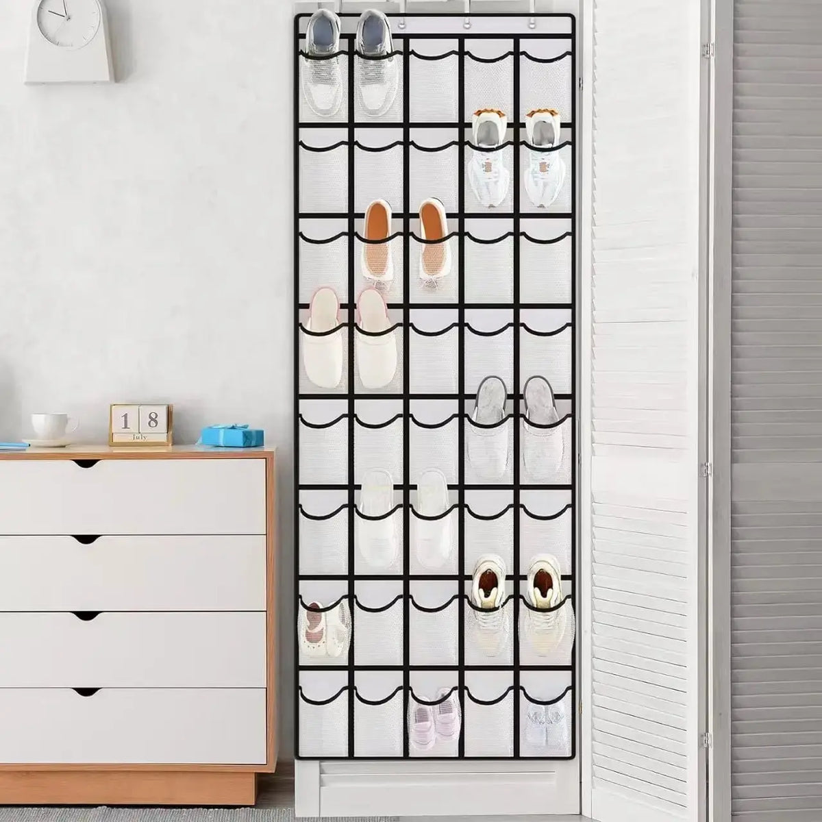 Over The Door Shoe Rack With12/14/24/28/35/40 Large Mesh Pockets Hanging Shoe Organizer For Closet Hanging Shoe Rack Holder - Velvet Haven