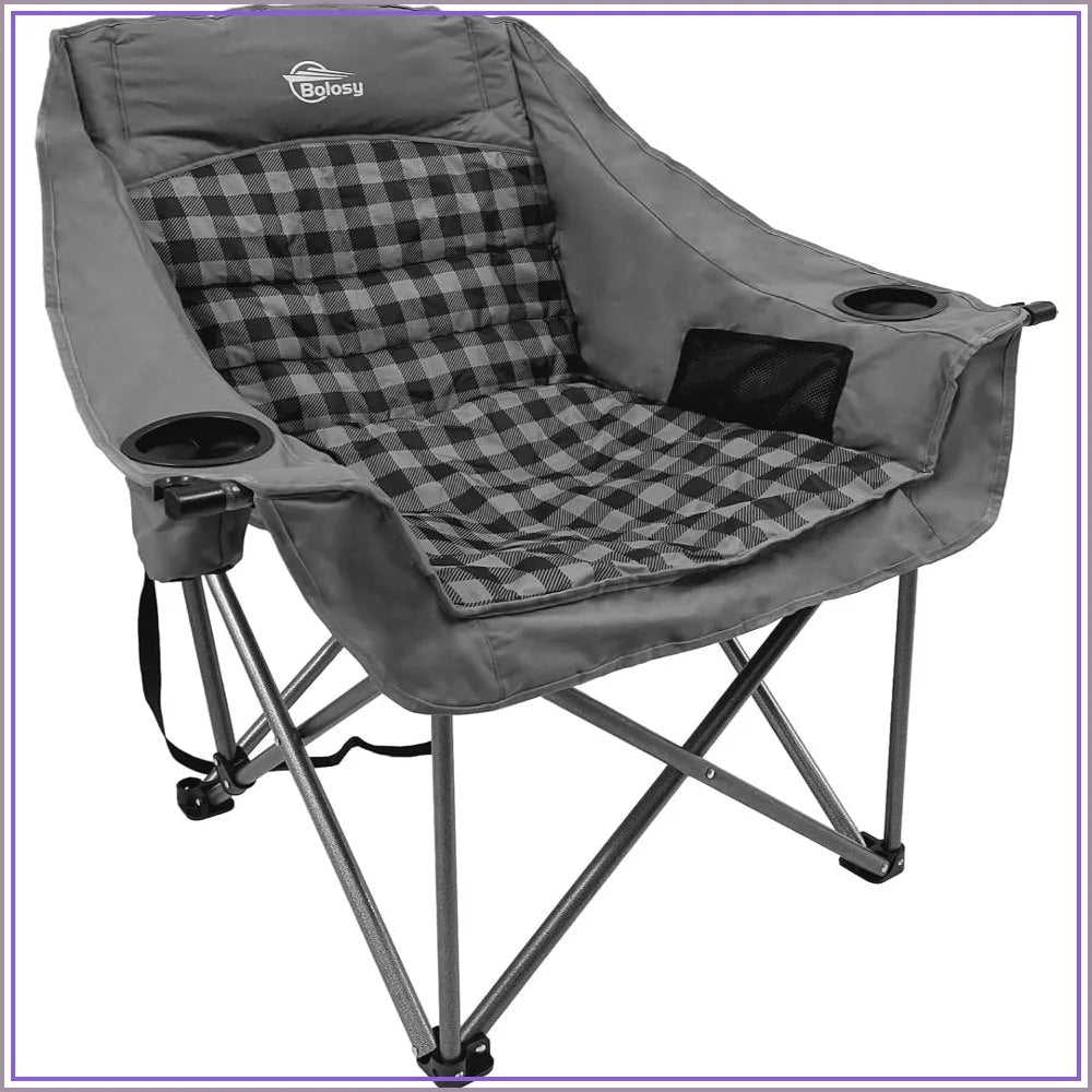 Oversized Camping Chairs for Adults Heavy Duty Padded Portable Lawn Chairs Outdoor Folding Chairs XL with Cup Holder, Supports 500 lbs - Velvet Haven