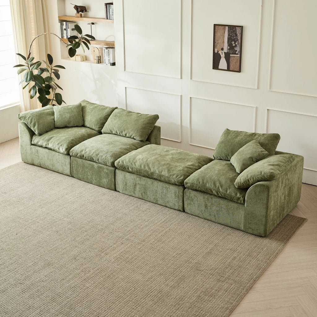 Oversized L-Shaped Modular Sectional Sofa with Deep Seats - Velvet Haven