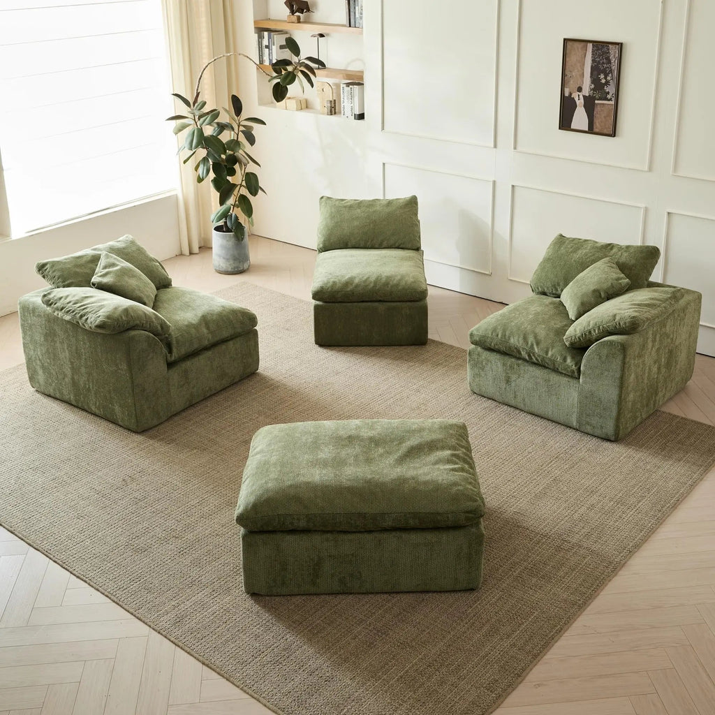 Oversized L-Shaped Modular Sectional Sofa with Deep Seats - Velvet Haven