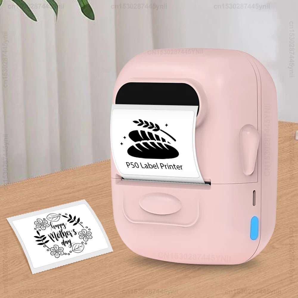 P50 Mini Portable Thermal Label Printer Similar as B1 B21 Marklife P50 E210 M110 Label Maker DIY Pattern Barcode QR Code Sticker - Velvet Haven