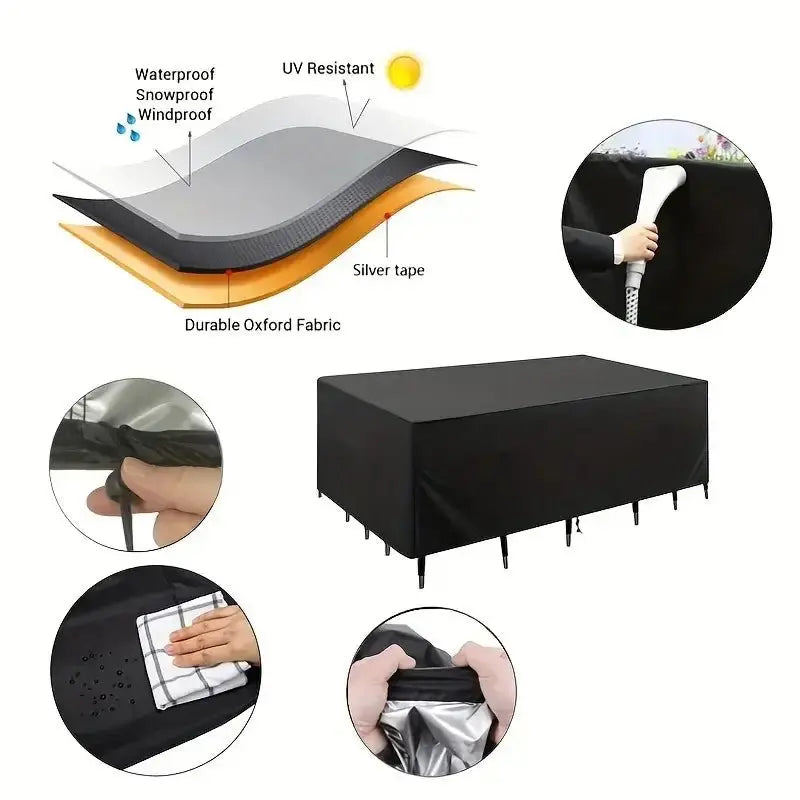 Patio Furniture Covers, Table and Chair Covers Waterproof, Dustproof, UV-Resistant 210D Oxford Fabric Protective Covers - Velvet Haven